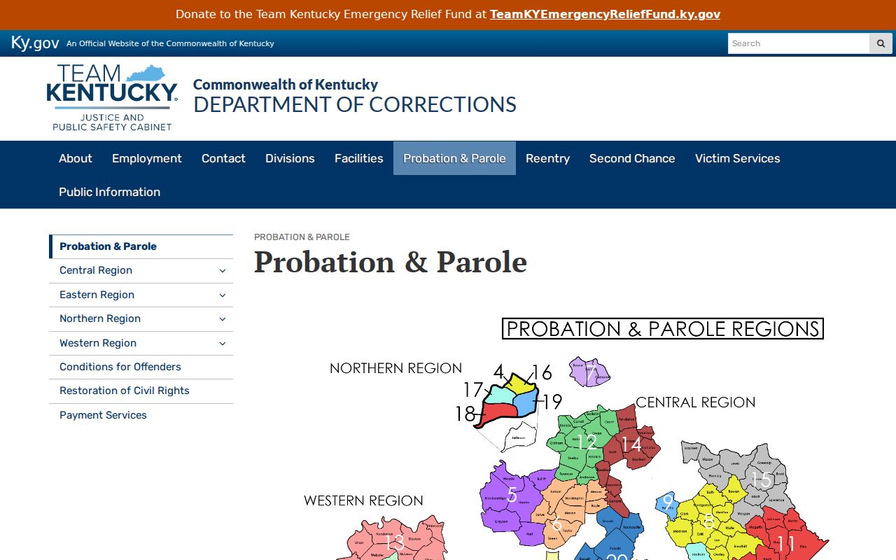 Wayne County criminal record supervision information from Kentucky Probation and Parole