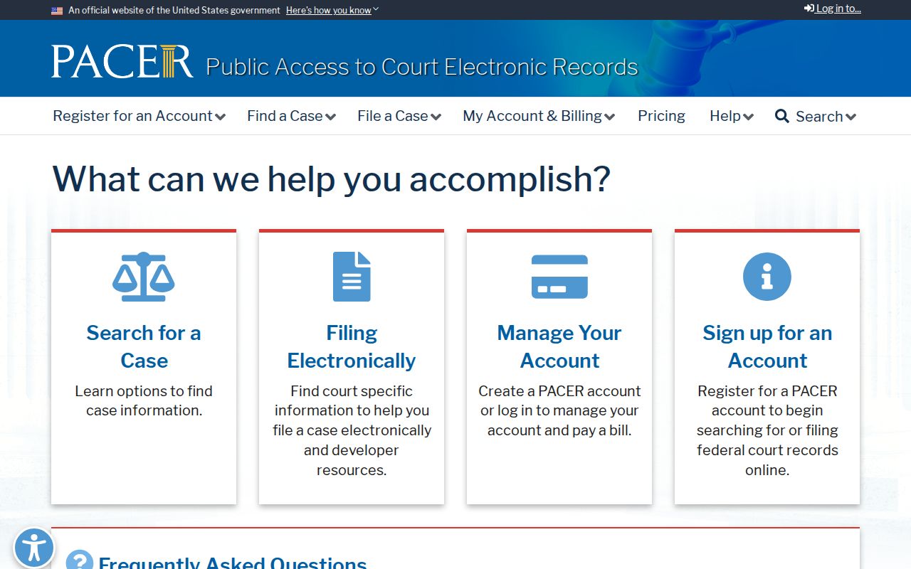 PACER federal criminal court case search for matters outside Wayne County courts